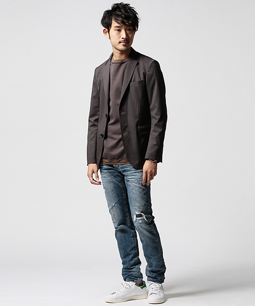 BEAMS(ビームス)の「BEAMS / ナロー ストレッチ 2B ジャケット(テーラードジャケット・メンズ・チャコールグレー/ブラック/ネイビー・MEDIUM/X-LARGE/SMALL/LARGE)」の21枚目の写真