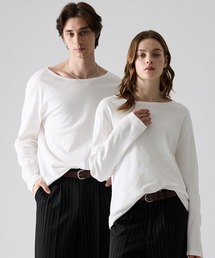 【CLEL】Giza Cotton Boat-Neck T-Shirt / ギザコットン ボートネックTシャツ(ロンT/吸水速乾)