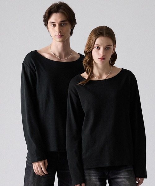 CLEL(クレイル)の「【CLEL】Giza Cotton Boat-Neck T-Shirt / ギザコットン ボートネックTシャツ(ロンT/吸水速乾)(Tシャツ/カットソー・メンズ・グレー系1/ホワイト/ブラック/グレー系・XS/L/M/S)」の14枚目の写真