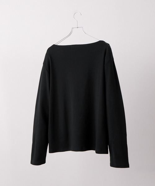 CLEL(クレイル)の「【CLEL】Giza Cotton Boat-Neck T-Shirt / ギザコットン ボートネックTシャツ(ロンT/吸水速乾)(Tシャツ/カットソー・メンズ・グレー系1/ホワイト/ブラック/グレー系・XS/L/M/S)」の8枚目の写真