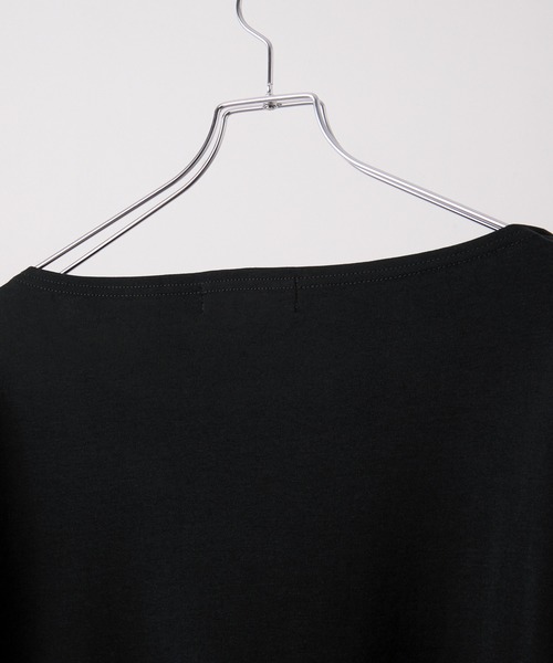CLEL(クレイル)の「【CLEL】Giza Cotton Boat-Neck T-Shirt / ギザコットン ボートネックTシャツ(ロンT/吸水速乾)(Tシャツ/カットソー・メンズ・グレー系1/ホワイト/ブラック/グレー系・XS/L/M/S)」の11枚目の写真