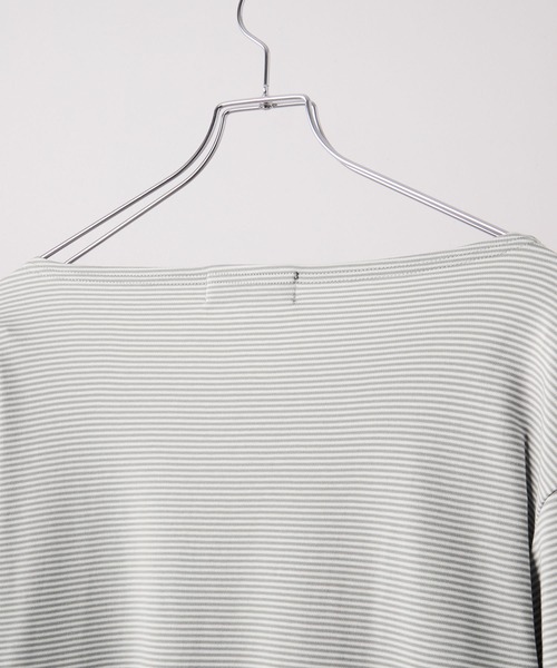 CLEL(クレイル)の「【CLEL】Giza Cotton Boat-Neck T-Shirt / ギザコットン ボートネックTシャツ(ロンT/吸水速乾)(Tシャツ/カットソー・メンズ・グレー系1/ホワイト/ブラック/グレー系・XS/L/M/S)」の21枚目の写真