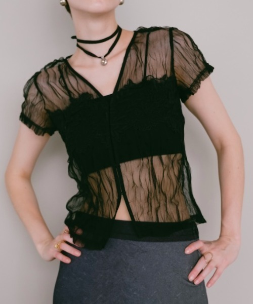 Panel Lace Tulle Top（その他トップス）｜sahara（サハラ）の