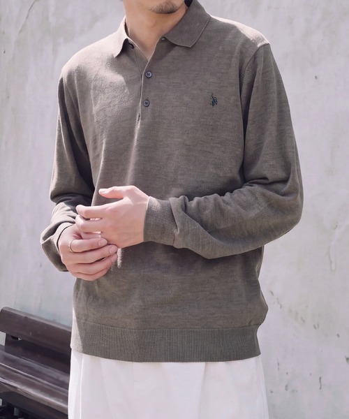 U.S. POLO ASSN.(ユーエスポロアッスン)の「【U.S. POLO ASSN.】ワンポイント刺繍 ベーシック ポロセーター(ニット/セーター・メンズ・モカ/杢グレー/アイボリー/ネイビー/ブラック・L/M)」の17枚目の写真