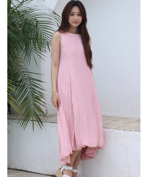BIRTHDAY BASH（バースデイバッシュ）の「WASHER SATIN MIDI DRESS（ワッシャーサテンミディドレス）（ワンピース・レディース・ブラック/ピンク・S/M）」の13枚目の写真