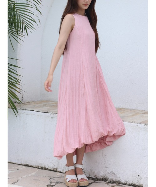 BIRTHDAY BASH（バースデイバッシュ）の「WASHER SATIN MIDI DRESS（ワッシャーサテンミディドレス）（ワンピース・レディース・ブラック/ピンク・S/M）」の17枚目の写真