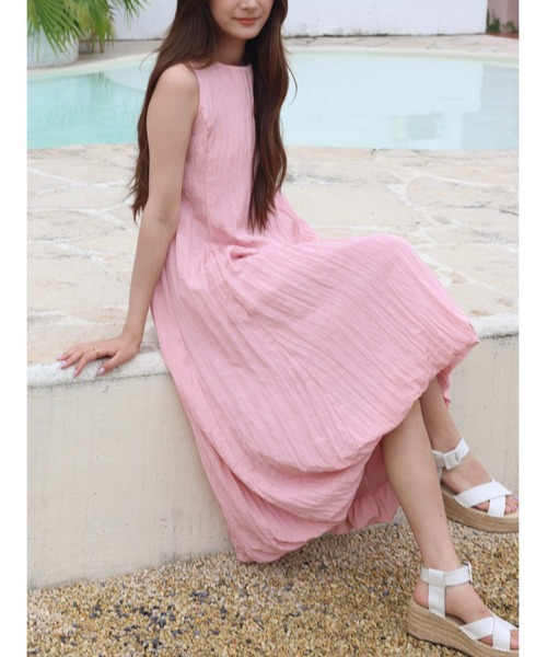 BIRTHDAY BASH（バースデイバッシュ）の「WASHER SATIN MIDI DRESS（ワッシャーサテンミディドレス）（ワンピース・レディース・ブラック/ピンク・S/M）」の19枚目の写真