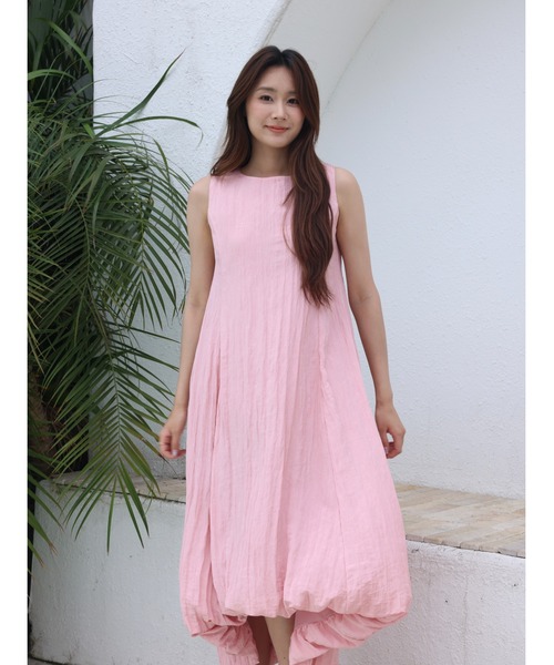 BIRTHDAY BASH（バースデイバッシュ）の「WASHER SATIN MIDI DRESS（ワッシャーサテンミディドレス）（ワンピース・レディース・ブラック/ピンク・S/M）」の14枚目の写真