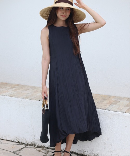 BIRTHDAY BASH（バースデイバッシュ）の「WASHER SATIN MIDI DRESS（ワッシャーサテンミディドレス）（ワンピース・レディース・ブラック/ピンク・S/M）」の21枚目の写真