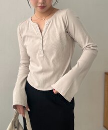 CAPRICIEUX LE'MAGE（カプリシューレマージュ）の「キーネックヘンリーT（Tシャツ/カットソー）」