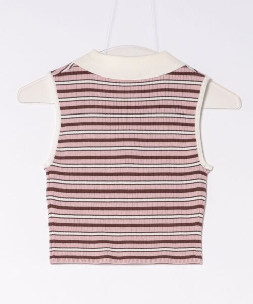 EMODA（エモダ）の「HALF ZIP NO SLEEVE POLO KNIT（ニット/セーター・レディース・ピンク・FREE）」の2枚目の写真