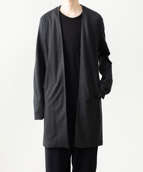 ATTACHMENT(アタッチメント)の「【LIMITED】W/NYスムース ロングカーディガン / W/NY SMOOTH LONG CARDIGAN(カーディガン/ボレロ・メンズ・ダークグレー/ブラック・4/3/1/2)」の1枚目の写真