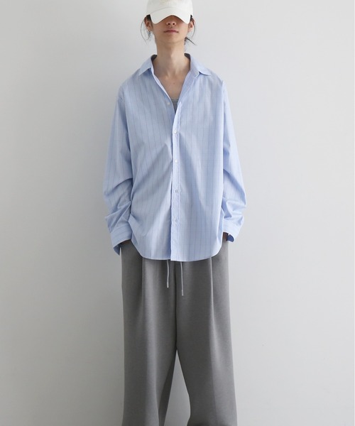 NEONSIGN(ネオンサイン)の「NEONSIGN Unfinished shirt 2.0(シャツ/ブラウス・メンズ・パープル/サックスブルー・44/46)」の1枚目の写真