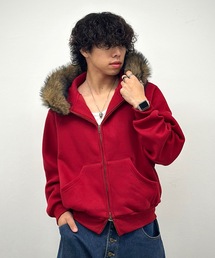 専用 ファー付き レッド パーカー ファー」に該当するパーカー（レッド/赤色系）ファッション通販 - ZOZOTOWN