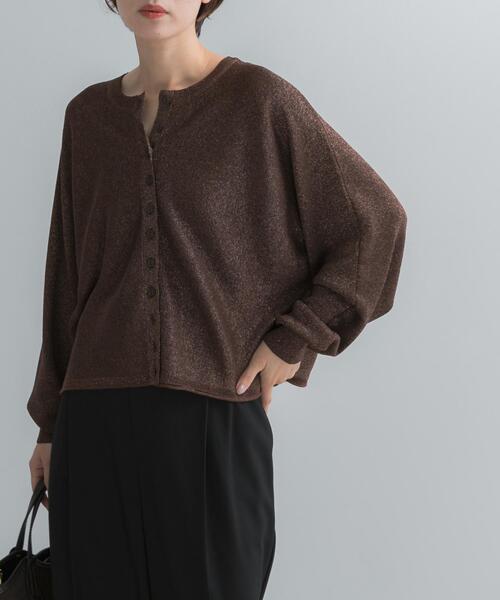 URBAN RESEARCH ROSSO WOMEN(アーバンリサーチ ロッソ)の「Torrazzo Donna LAMEYARN DOLMAN SLEEVE KNIT(ニット/セーター・レディース・ブラウン/ゴールド/ブラック・FREE)」の3枚目の写真