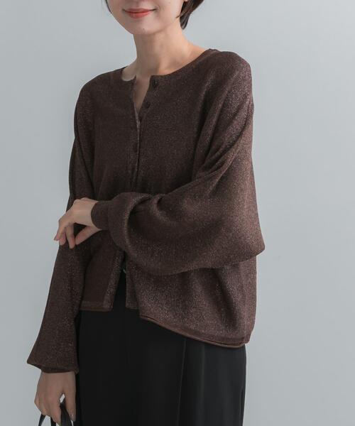 URBAN RESEARCH ROSSO WOMEN(アーバンリサーチ ロッソ)の「Torrazzo Donna LAMEYARN DOLMAN SLEEVE KNIT(ニット/セーター・レディース・ブラウン/ゴールド/ブラック・FREE)」の15枚目の写真