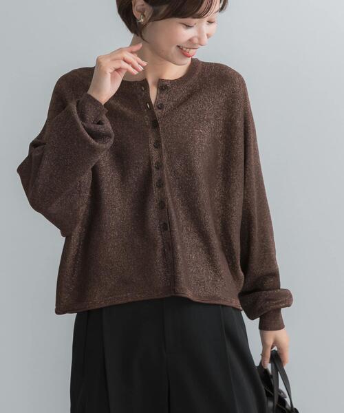 URBAN RESEARCH ROSSO WOMEN(アーバンリサーチ ロッソ)の「Torrazzo Donna LAMEYARN DOLMAN SLEEVE KNIT(ニット/セーター・レディース・ブラウン/ゴールド/ブラック・FREE)」の4枚目の写真