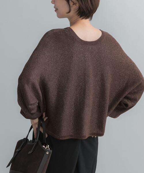 URBAN RESEARCH ROSSO WOMEN(アーバンリサーチ ロッソ)の「Torrazzo Donna LAMEYARN DOLMAN SLEEVE KNIT(ニット/セーター・レディース・ブラウン/ゴールド/ブラック・FREE)」の5枚目の写真