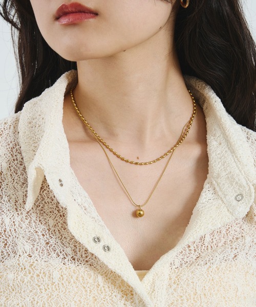 ROSE BUD(ローズバッド)の「DOUBLE NECKLACE(ネックレス・レディース・ゴールド/シルバー・ONE SIZE)」の2枚目の写真