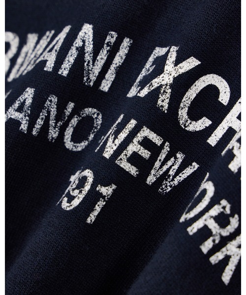 ARMANI EXCHANGE(アルマーニエクスチェンジ)の「【A|X アルマーニ エクスチェンジ】AXロゴ カラーブロック フーデッドニットプルオーバー(ニット/セーター・メンズ・ダークネイビー・MEDIUM/LARGE/X-SMALL/X-LARGE/SMALL)」の8枚目の写真
