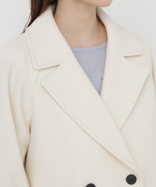 NATURAL BEAUTY BASIC(ナチュラルビューティーベーシック)の「ダブルブレストミドルコート(その他アウター・レディース・ピンク/ブラック系その他2/ネイビー/オフホワイト/ベージュ・MEDIUM/SMALL)」の15枚目の写真