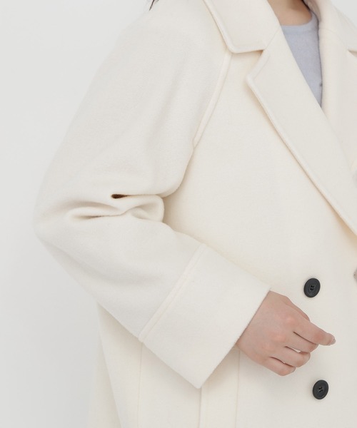 NATURAL BEAUTY BASIC(ナチュラルビューティーベーシック)の「ダブルブレストミドルコート(その他アウター・レディース・ピンク/ブラック系その他2/ネイビー/オフホワイト/ベージュ・MEDIUM/SMALL)」の16枚目の写真
