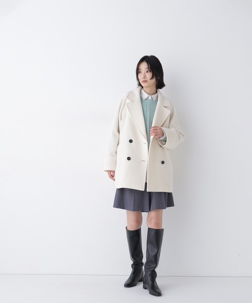 NATURAL BEAUTY BASIC(ナチュラルビューティーベーシック)の「ダブルブレストミドルコート(その他アウター・レディース・ピンク/ブラック系その他2/ネイビー/オフホワイト/ベージュ・MEDIUM/SMALL)」の11枚目の写真