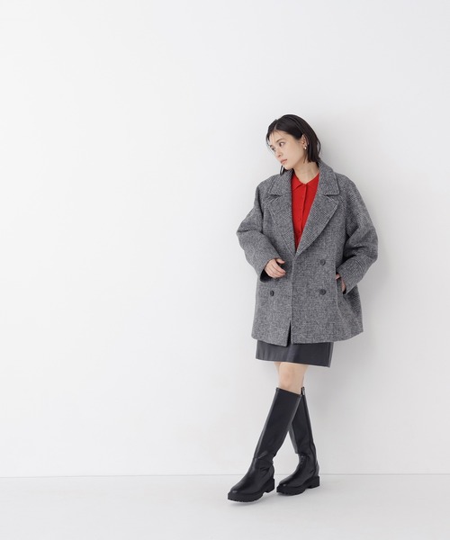NATURAL BEAUTY BASIC(ナチュラルビューティーベーシック)の「ダブルブレストミドルコート(その他アウター・レディース・ピンク/ブラック系その他2/ネイビー/オフホワイト/ベージュ・MEDIUM/SMALL)」の20枚目の写真