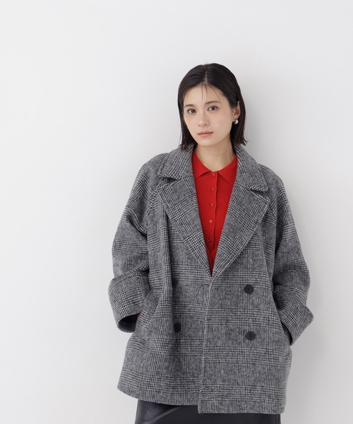 NATURAL BEAUTY BASIC(ナチュラルビューティーベーシック)の「ダブルブレストミドルコート(その他アウター・レディース・ピンク/ブラック系その他2/ネイビー/オフホワイト/ベージュ・MEDIUM/SMALL)」の21枚目の写真
