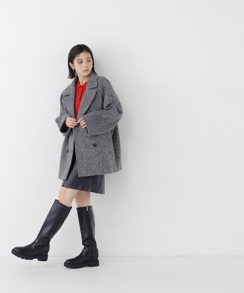 NATURAL BEAUTY BASIC(ナチュラルビューティーベーシック)の「ダブルブレストミドルコート(その他アウター・レディース・ピンク/ブラック系その他2/ネイビー/オフホワイト/ベージュ・MEDIUM/SMALL)」の22枚目の写真