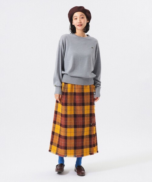 BEAMS BOY(ビームスボーイ)の「ハリスツイード フリンジ スカート(スカート・レディース・レッド/イエロー・2/1)」の13枚目の写真