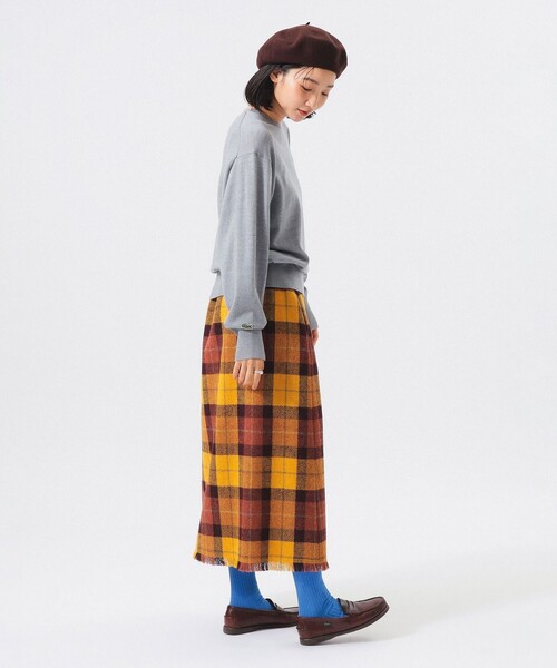 BEAMS BOY(ビームスボーイ)の「ハリスツイード フリンジ スカート(スカート・レディース・レッド/イエロー・2/1)」の14枚目の写真