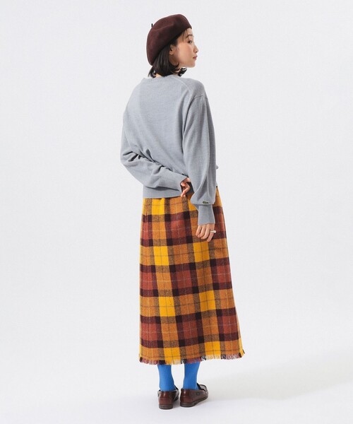 BEAMS BOY(ビームスボーイ)の「ハリスツイード フリンジ スカート(スカート・レディース・レッド/イエロー・2/1)」の15枚目の写真