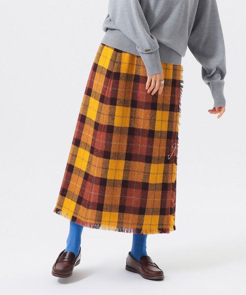 BEAMS BOY(ビームスボーイ)の「ハリスツイード フリンジ スカート(スカート・レディース・レッド/イエロー・2/1)」の16枚目の写真