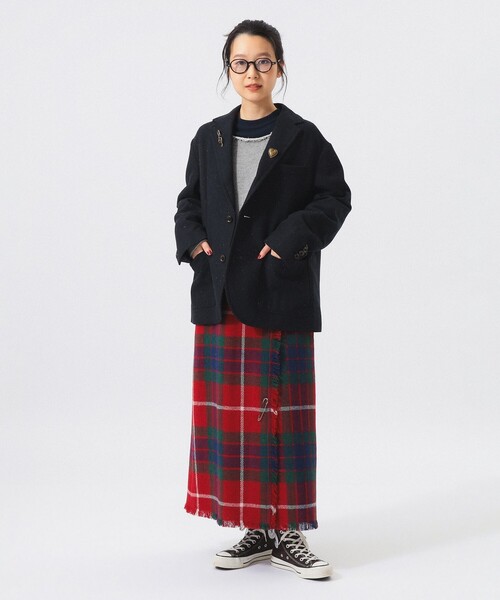BEAMS BOY(ビームスボーイ)の「ハリスツイード フリンジ スカート(スカート・レディース・レッド/イエロー・2/1)」の17枚目の写真