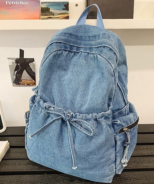 Mignonjour（ミニョンジュール）の「Mignonjour/リボンデニムリュック M2977（バックパック/リュック・レディース・ライトブルー・FREE）」の2枚目の写真