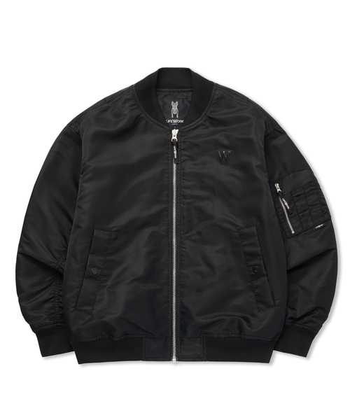 LIFE WORK（ライフワーク）の「ファイヤーヒップドッグ MA-1ジャケット（ナイロンジャケット・メンズ・ブラック/ライトグレー・M/L）」の2枚目の写真
