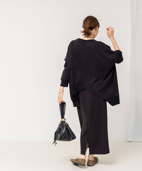 Rie Miller(リエミラー)の「《セットアップ対応》ウォッシャブルソフトダンボール変形プルオーバ(Tシャツ/カットソー・レディース・ブラック/ベージュ・38)」の16枚目の写真