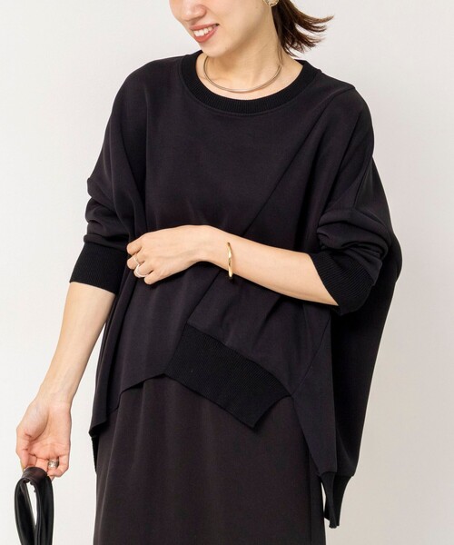 Rie Miller(リエミラー)の「《セットアップ対応》ウォッシャブルソフトダンボール変形プルオーバ(Tシャツ/カットソー・レディース・ブラック/ベージュ・38)」の10枚目の写真