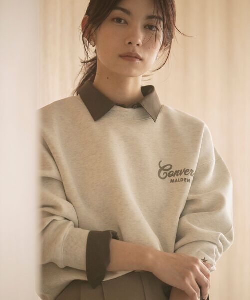 COHINA（コヒナ）の「【CONVERSE別注】ダンボールプルオーバー 【低身長・小柄女性】（スウェット・レディース・ブラック/オートミール/グレー・ONE SIZE）」の3枚目の写真