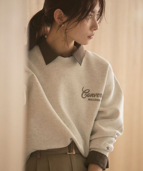 COHINA（コヒナ）の「【CONVERSE別注】ダンボールプルオーバー 【低身長・小柄女性】（スウェット・レディース・ブラック/オートミール/グレー・ONE SIZE）」の4枚目の写真