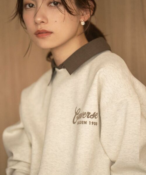 COHINA（コヒナ）の「【CONVERSE別注】ダンボールプルオーバー 【低身長・小柄女性】（スウェット・レディース・ブラック/オートミール/グレー・ONE SIZE）」の5枚目の写真