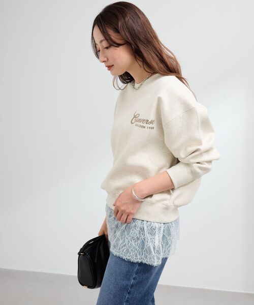 COHINA（コヒナ）の「【CONVERSE別注】ダンボールプルオーバー 【低身長・小柄女性】（スウェット・レディース・ブラック/オートミール/グレー・ONE SIZE）」の21枚目の写真