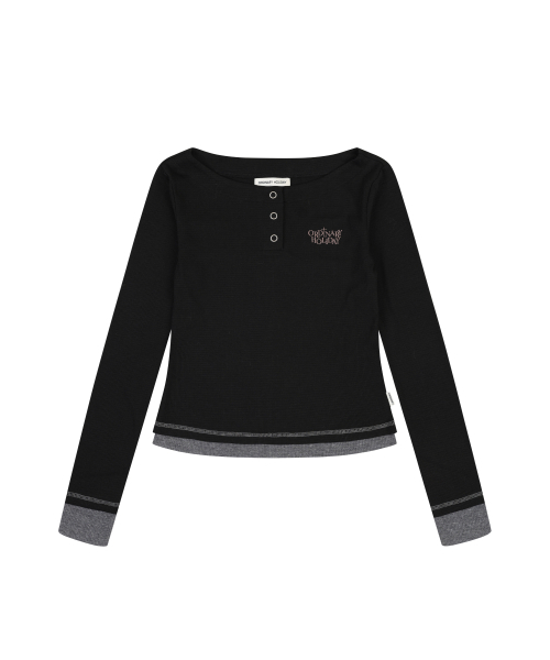 ORDINARY HOLIDAY（オーディナリー ホリデー）の「ワッフル ボタンアップ スリムトップ [ブラック]（Tシャツ/カットソー・レディース・その他・SMALL/MEDIUM）」の3枚目の写真