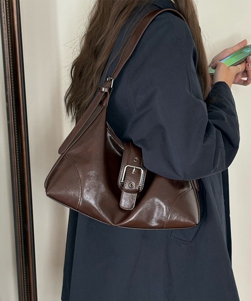 Miniministore(ミニミニストア)の「ベルトデザインワンショルダーバッグ大容量(ショルダーバッグ・レディース・シルバー/ブラウン/ブラック・FREE)」の3枚目の写真
