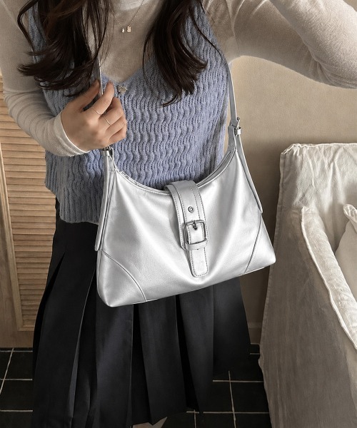 Miniministore(ミニミニストア)の「ベルトデザインワンショルダーバッグ大容量(ショルダーバッグ・レディース・シルバー/ブラウン/ブラック・FREE)」の19枚目の写真