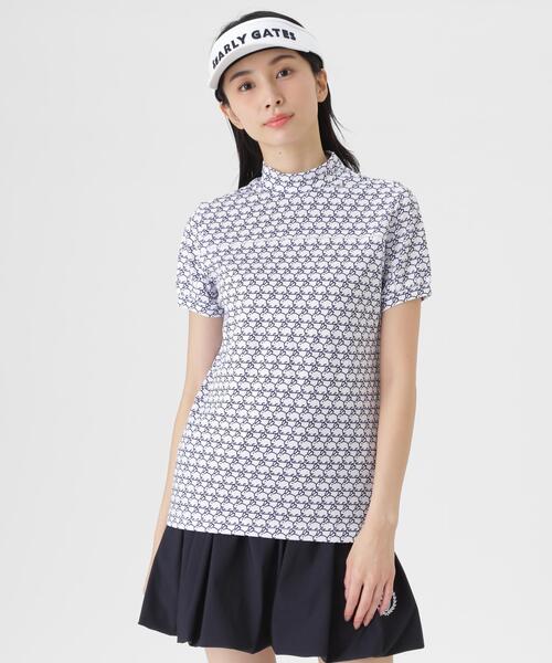 PEARLY GATES(パーリーゲイツ)の「【PEARLY GATES】2WAYトリコット半袖ハイネックカットソー <もちうさぎ柄> (WOMENS)(Tシャツ/カットソー・レディース・ホワイト系その他・SMALL/MEDIUM/LARGE)」の3枚目の写真