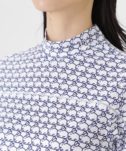 PEARLY GATES(パーリーゲイツ)の「【PEARLY GATES】2WAYトリコット半袖ハイネックカットソー <もちうさぎ柄> (WOMENS)(Tシャツ/カットソー・レディース・ホワイト系その他・SMALL/MEDIUM/LARGE)」の8枚目の写真