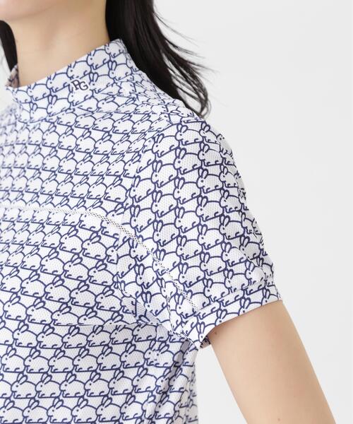 PEARLY GATES(パーリーゲイツ)の「【PEARLY GATES】2WAYトリコット半袖ハイネックカットソー <もちうさぎ柄> (WOMENS)(Tシャツ/カットソー・レディース・ホワイト系その他・SMALL/MEDIUM/LARGE)」の9枚目の写真