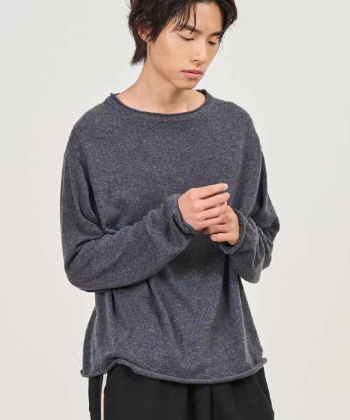 EXCONTAINER(エックスコンテナ)の「ローリング クロップドニット (CHARCOAL)(ニット/セーター・メンズ・その他・MEDIUM/LARGE/X-LARGE)」の1枚目の写真